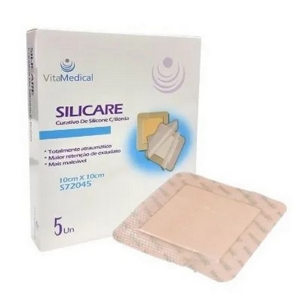 Curativo de Silicone e Espuma de Poliuretano 10,0x10,0cm 5un