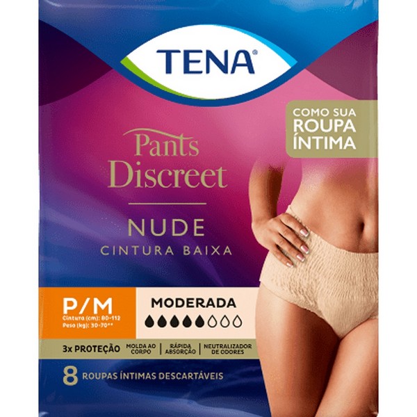 Fralda Tena Feminina Nude P/M 8un