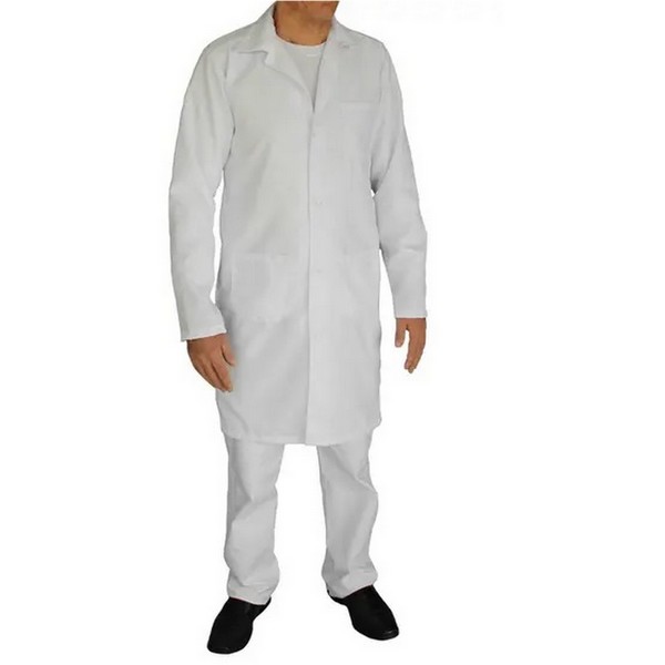 Jaleco Oxford Masculino Gola Tradicional Sem Punho Manga Longa