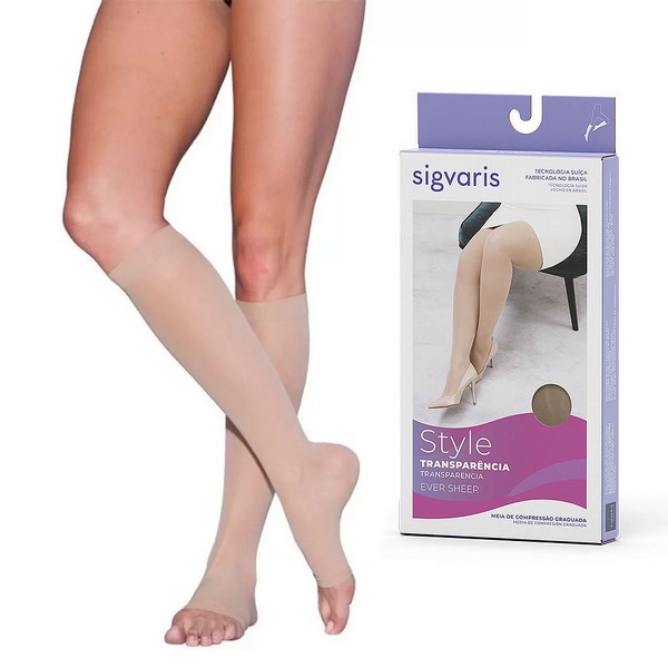 Meia Compressiva Style Transparência Ever Sheer 3/4 Sigvaris