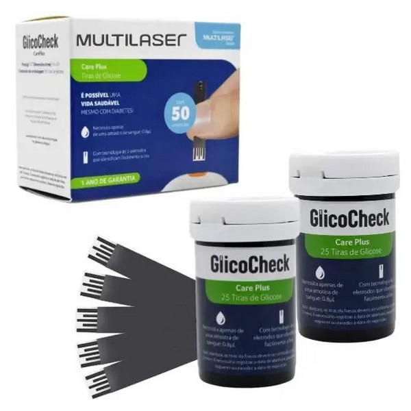 Tiras Reagentes GlicoCheck Multilaser 50un